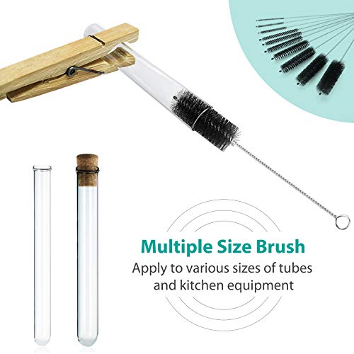 CiaraQ Bottle Cleaning Brushes, 8 Inch Nylon Tube Brush Set - color: Black, size: 8.0 Inch (10pcs)