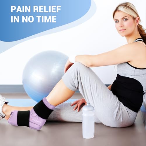 Comfytemp Ankle Foot Ice Pack Wrap, Ice Boot Gout Heel Ice Pack, Reusable - color: Purple 70, size: Large