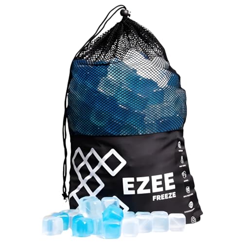 Reusable Ice Cubes for Coolers - Mega Freeze 10.5 lb Bag, 335 Blue Ice Cubes Use in Drinks, Lunch Boxes, Fishing, Refreezable Party Ice, Ice Bath