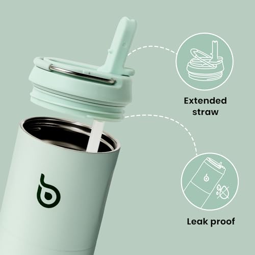 BOTTLE BOTTLE Insulated Water Bottle 24oz with Straw Lid and Handle Sports - color: Light Green