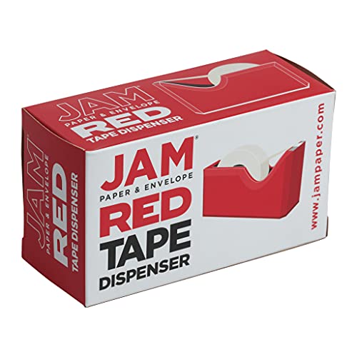 JAM PAPER Colorful Desk Tape Dispensers - Red - Sold Individually - color: Red, size: Pack of 1