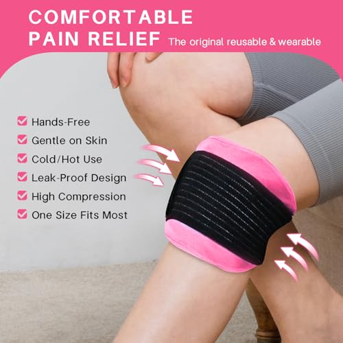 Ice Packs for Injuries Reusable Gel 2 Hot Cold Compress Therapy Pack - color: Hot Pink, size: Medium 10 X 5.5 Inch