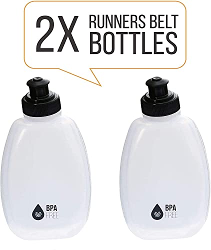 Premium Quality No Bounce Runners Hydration Belt With Reflectors, Smartphone Pocket & BPA free Water bottles