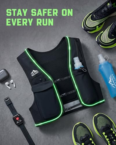 Zelvot Running Vest for Women Men, Touchscreen Phone Pocket - color: Reflective Black, size: X-Small-Small