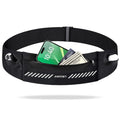 Slim Running Belt Fanny Pack for Men Women, Running Phone Holder, Waist Pack Runners Bag Money Belt with 3 Separate Pouch to Store Your Phone Key Money Safe, Waist Bag-Black - color: Black