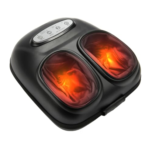 LINGTENG Foot Massager, Heated Foot Massager (Glossy Silver) - color: Glossy Silver