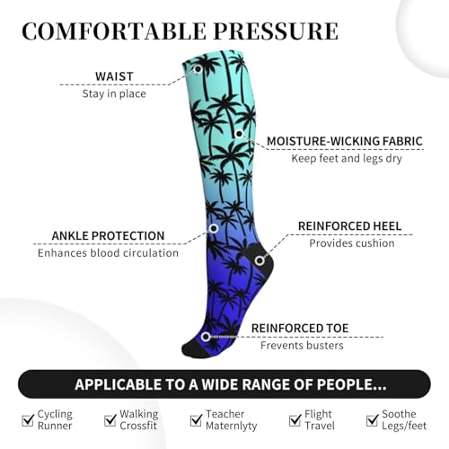 Compression Socks Knee High Support Stockings Women Men - color: Palm