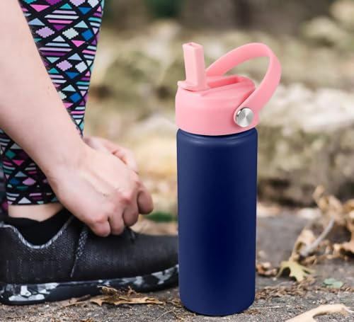 RRegeny Straw Lid for Hydro Flask Wide Mouth 32 40 oz, Straw Lids with Flexible Handle and Straws Compatible with HydroFlask, Replacement Sports Flex Cap Wide Mouth Top 32 40 oz - color: light pink
