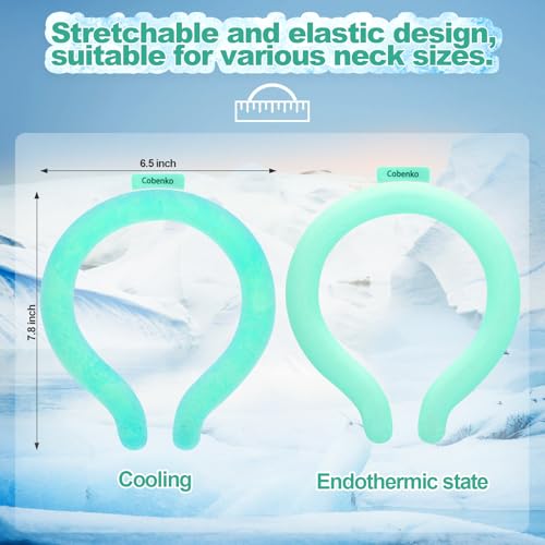 Neck Cooling Tube with Insulated Bag, Reusable PCM Ice Ring, Neck Cooler - color: Green