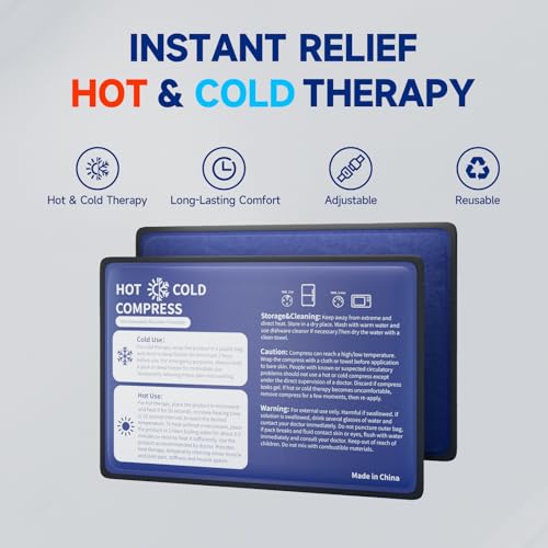 Gel Soft Flexible Ice Pack for Injuries - 1 Pack (Large: 10.5"x14.5") Reusable Hot & Cold Compress for Pain Relief, Freezer Cold Pack for Hip, Shoulder, Knee - Cooling Gel Pad for Swelling, Bruises