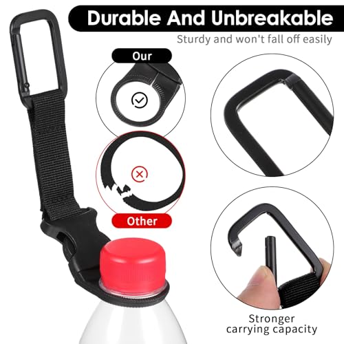 4 Pack Bottle Buckle Clip, Portable Water Bottle Ring Holder Heavy Duty Bottles Keychain for Outdoor Camping Hiking Traveling