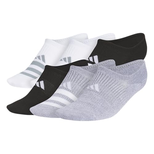 adidas Women's Superlite Super No Show Socks 6 Pairs - color: White/Black/Grey/3