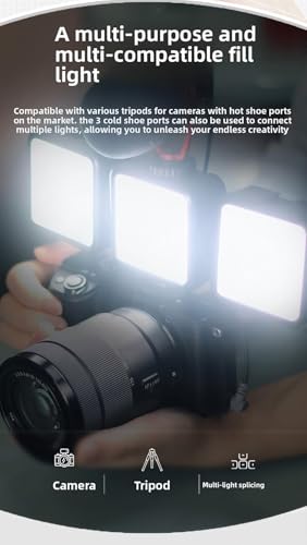 RGB Video Light, 2000mAh Magnetic LED Camera Light, 3 Cold Shoe - size: RGB Light