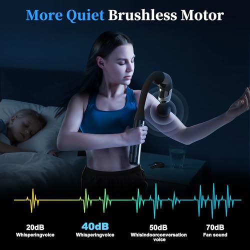 Massage Gun with Upgraded Extension Handle, Back Shoulder Massager for Pain Relief Deep Tissue, Muscles/Neck/Shoulders/Waist/Legs Massager with 4 Massage Heads & 6 Speed Levels & 3 Massage Modes