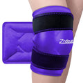 ZNÖCUETÖD Enhanced Knee Ice Pack Wrap for Pain Relief, Large Gel Ice Pack for Knee Leg Injuries Reusable with Cold Compression for Tendonitis, Arthritis, Swelling, Bruises, Surgery Recovery, Purple - color: Purple