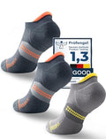 Juclise Men's No Show Compression Running Socks, Athletic Socks, 3 Pairs - color: Charcoal*2+midnight Grey*1, size: Large