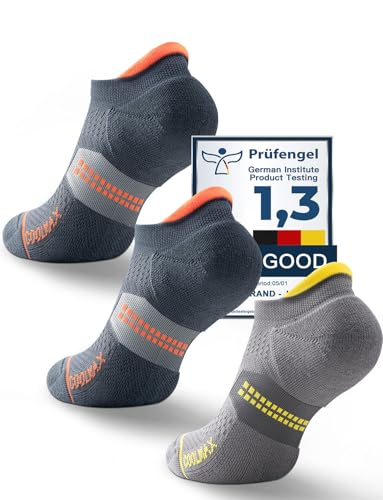 Juclise Men's No Show Compression Running Socks, Athletic Socks, 3 Pairs - color: Charcoal*2+midnight Grey*1, size: Large