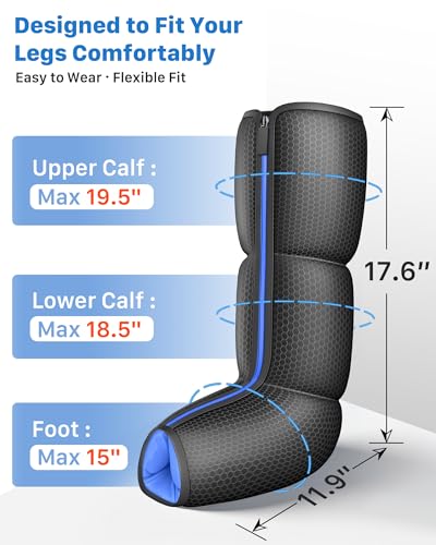 Air Compression Leg Massager with Heat for Foot & Calf Fast Recovery