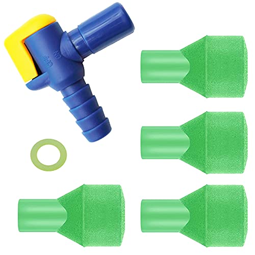 Bite Valve Replacement Mouthpiece Fit for Hydration Pack Bladder Water Backpack and Most Brands(4-Pack), with Shutoff Valve and Tube O-Ring - color: Green