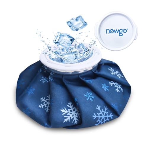 NEWGO Ice Pack for Injury Reusable, Small Ice Bag Refillable Ice Pack for Hot Cold Therapy and Pain Relief, Hot Water Bag, No-Leak Medical Ice Bag (9 Inch) - size: 9 Inch