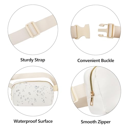Waist Belt Bag Fashion Fanny Women and Men Gift Waist Pack With Adjustable Strap For Travel Running Hiking Walking Off White - color: Off White Fanny Pack