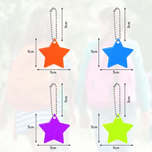OSDUE Reflector Pendant, 16pcs Waterproof Child Safety Reflector Pendant for School Bag, Wheelchair, Bicycle and Running - color: A - Star