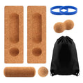 Natural Cork Balance Board Kit, 4-in-1 Foot & Ankle Strengthener Kit, Balance Trainer with Massage Roller & Ball, Toe Resistance Bands, Portable Balances Trainer for Home, Office