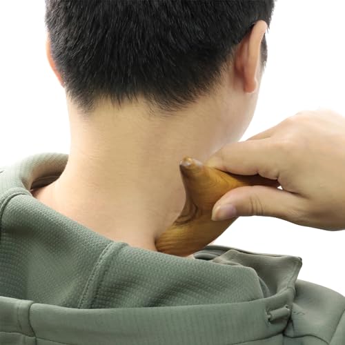 Honbay 2PCS Reflexology Tools Wood Body Massager Triangle Gua Sha Board Scraping Board Foot Massage Stick Tool Head Neck Hand Waist Calf Leg Foot Massager (Camphor Wood) - color: Camphor Wood