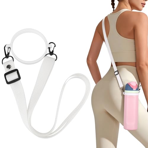 Accmor Water Bottle Strap Compatible with Owala Freesip Sway 30 oz 40 oz and Owala Freesip 24 oz 32 oz 40 oz, Adjustable Portable Water Bottle Handle Strap for Owala - color: white