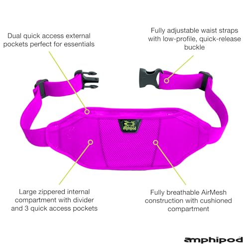 Amphipod AirFlow Endurance Waistpack, Runners Storage Fanny Pack Waist Bag - color: Pink