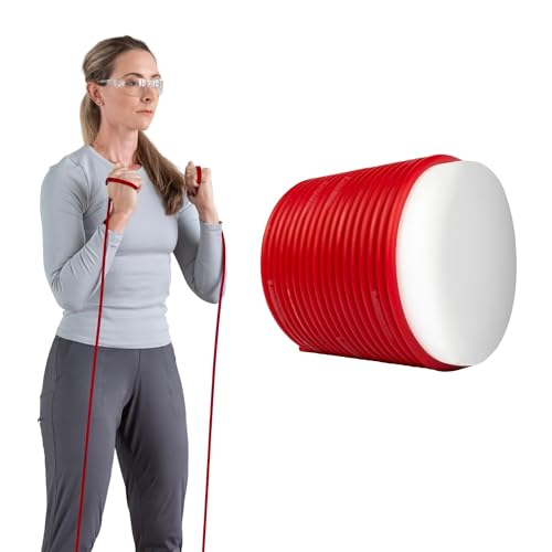 THERABAND Resistance Tubing, Physical Exercise Band, Workout, 100', M, Red - color: Level 2 / Medium - Red, size: 100 Foot