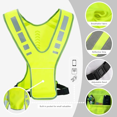 MaximalPower Reflective Safety Vest for Fitness Walking at Night - style: 1x Large Vest