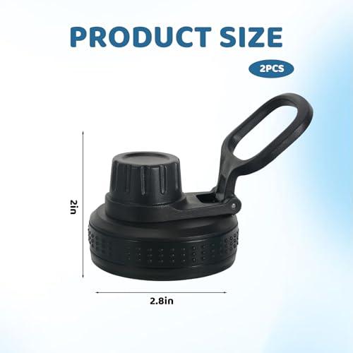 2 Pack Lid Replacement Compatible with Thermoflask, Replacement Leak-Proof Spout Lid, Space Bottle Lid with Rotating Three-Finger Design, Fit for 12 oz, 14 oz, 18 oz, 32 oz, 40 oz, 64oz