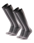 DANISH ENDURANCE Compression Socks, 21-26 mmHg, Circulation Aid, 1 & 2-Pack - color: Grey/Black 2-pack, size: Large