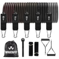 WHATAFIT Resistance Bands with Handles, 150 lb Exercise Bands Set - color: Deep Gray