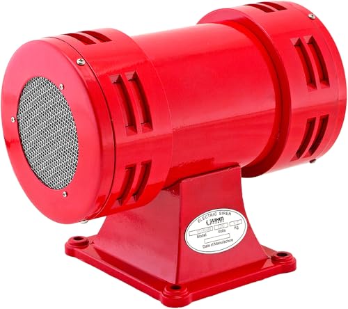 Vixen Horns Super Loud Air Raid Siren, Industrial Alarm with 120V AC Motor 116 dB, 1600 ft Range, Omnidirectional 360° Coverage | Fire/Tornado Siren Horn with Heavy-Duty Electric Motor, VXS-1050AR - size: 116 dB - Range 1600 ft - HEAVY-DUTY
