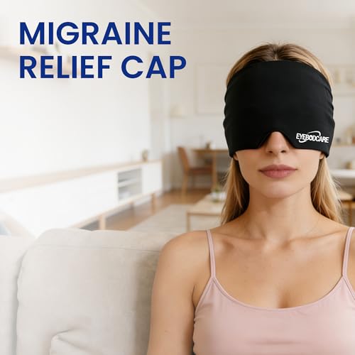 Migraine Relief Cap, Reusable Cold Compress Headband,1pcs - color: Black