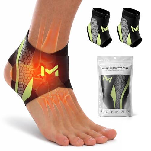 2 Pack Ankle Brace Compression Support for Men Women - color: Green
