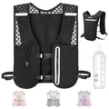 Running Hydration Vest, Adjustable Chest Straps Running Vest for Women Men with 500ml Soft Flask - color: Black