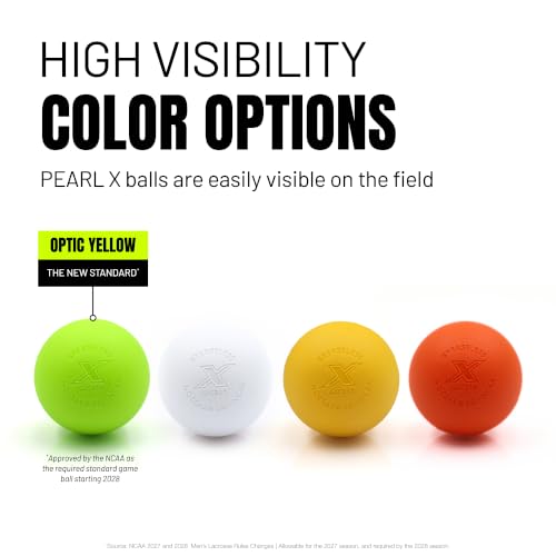 PEARL X Greaseless Lacrosse Balls by Guardian Innovations - Official Ball of NCAA Championships - Meets NOCSAE Standards and SEI/NCAA Certified - color: White, size: 20 Pack