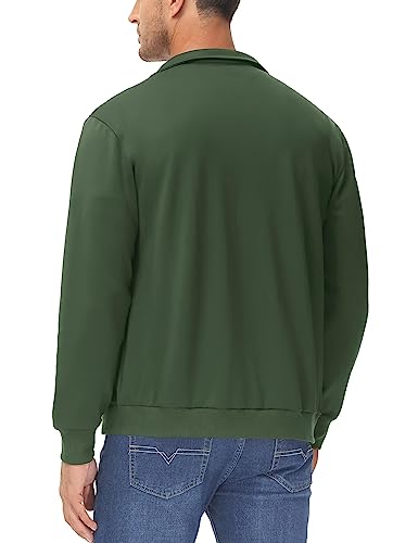MAGCOMSEN Men's Track Jackets Lightweight Full-Zip Casual - color: Army Green, size: Medium
