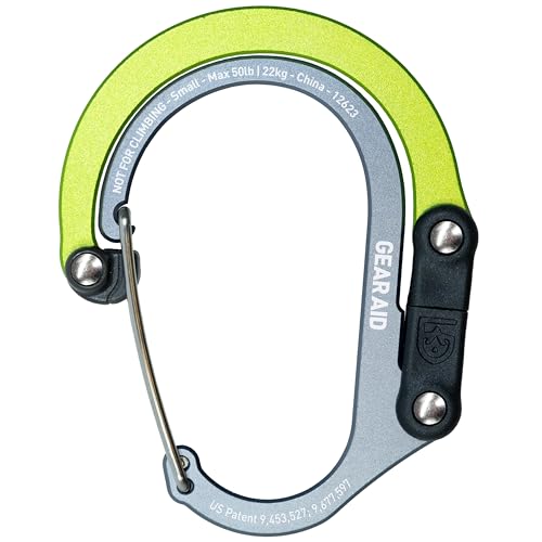 GEAR AID HEROCLIP Small Carabiner Gear Clip with 360° Swivel Hook - color: Nav Green, size: 1 Carabiner