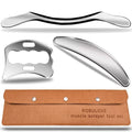 Professional Stainless Steel Muscle Scraper Tool Set, 3-Piece, Scraping Tool Physical Therapy and Myofascial Release Tools 14inch Long bar(Double Edge) - style: Robulove-D4