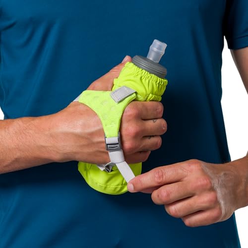 Nathan - Pinnacle 14oz Soft Flask Finish Lime/Reflective Silver OSFM - color: Lime Green, style: 14oz