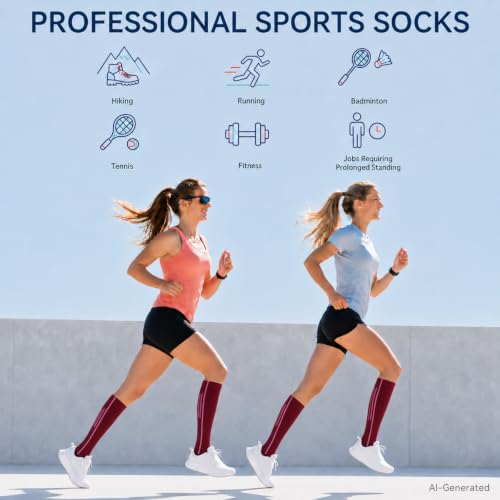 Compression Running Socks for Women Knee High Athletic Socks - color: 01