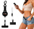 Anti Theft Phone Strap retractable lanyard For Sport Festival Travel Steel Line Cellphone Strap With Locking Carabiner and Metal 360° Iphone Tether Tab For Outdoor Skiing Fishing Climbing Hiking