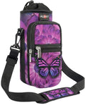 AUPET Water Bottle Sling Bag Sleeve Holder Carrier 25/32/40/64 oz,Insulated Crossbody Water Bottle Case Cover with Strap and Pockets for Men/Women Walking Hiking - color: butterflys, size: 25oz