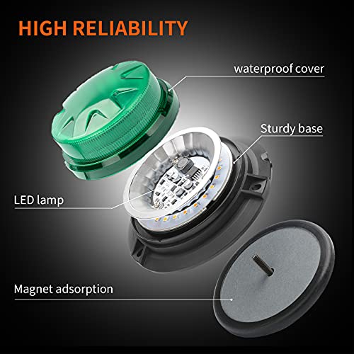 Green Led Emergency Strobe Beacon Lights for Car Vehicles 12V 24V 24-LEDs - color: #4 Green