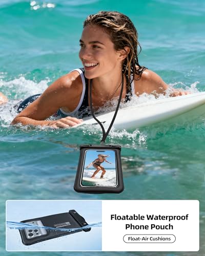 PEDVSTY Floating Waterproof Phone Pouch 2 Pack - Up to 7.0", Black - size: Regular (Up to 7.0")