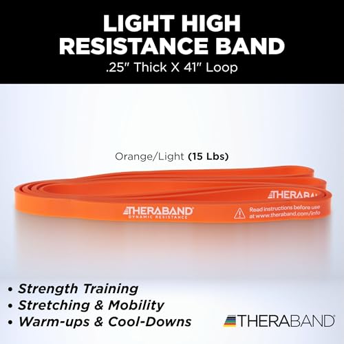 THERABAND High Resistance Band, Exercise, Physical Therapy, 15 lb, Red - size: Light (15 lbs)